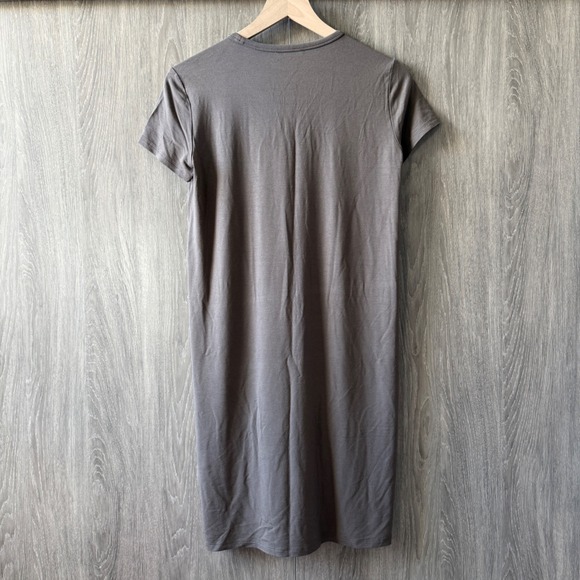 Eileen Fisher T-Shirt Dress Womens XS Taupe Minimalist Sustainable Relaxed - Picture 3 of 4